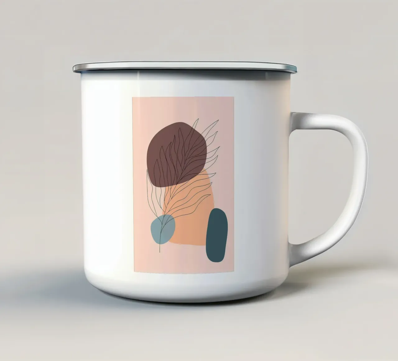 Botanical One Line Art 1 tazza in smalto da helloworld