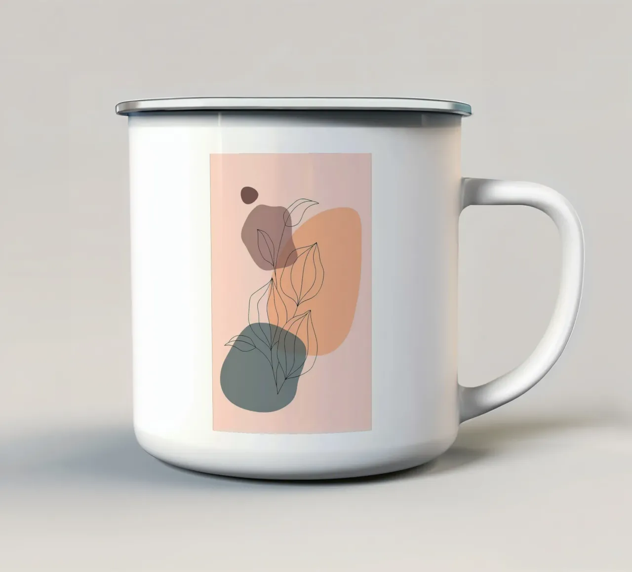 Arte botanica su una linea tazza in smalto da helloworld