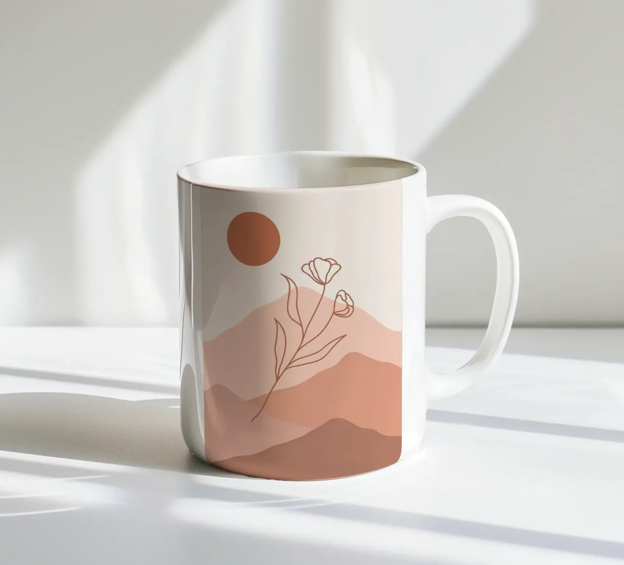 Natura e una linea floreale tazza in ceramica da helloworld
