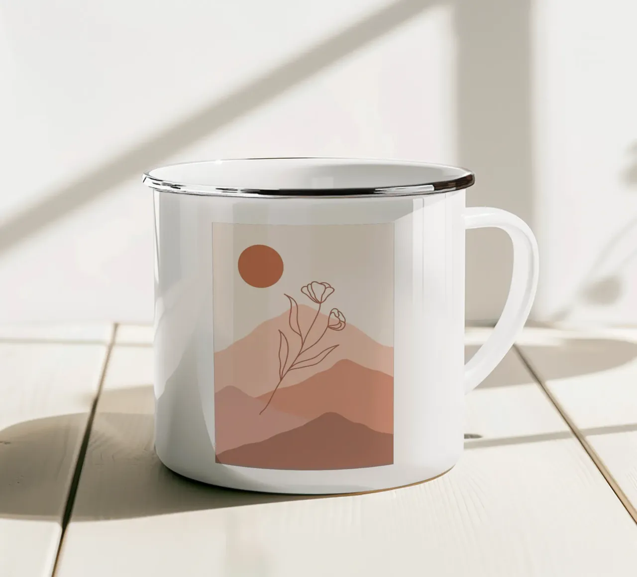 Natura e una linea floreale tazza in smalto da helloworld