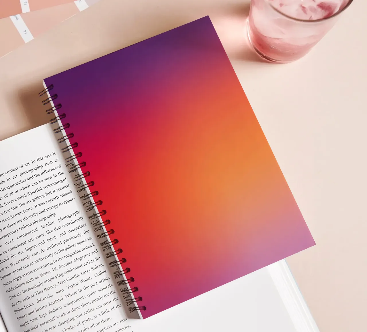Sunset Gradient Minimal Abstract Modern Composition spiral notebook by Modern Muse