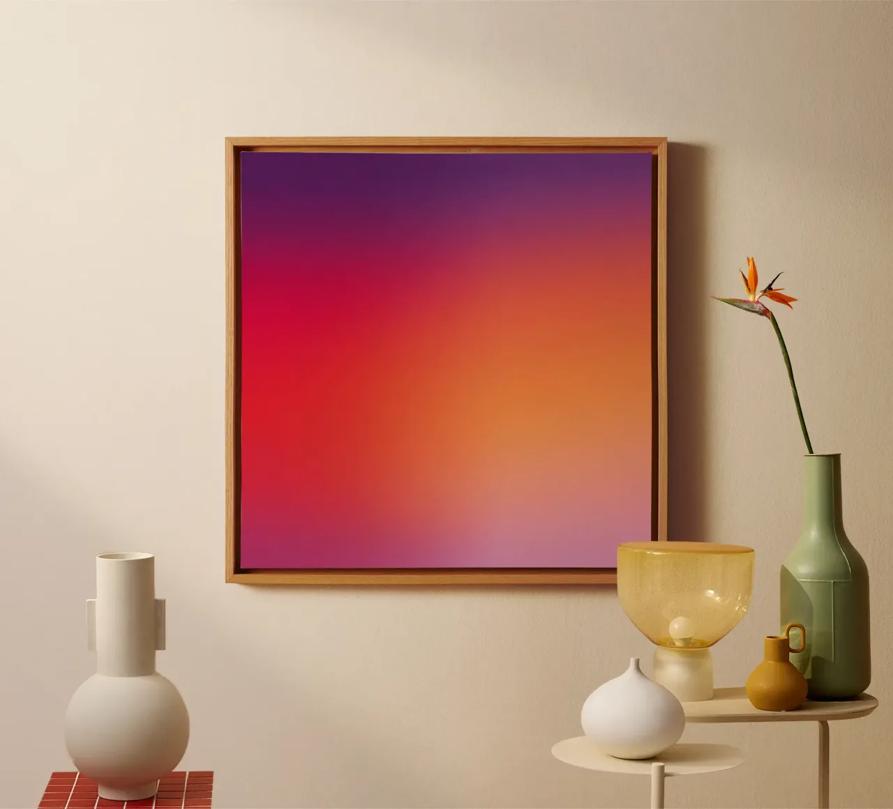 Verloop zonsondergang Minimal Abstract Moderne Compositie canvas van Modern Muse