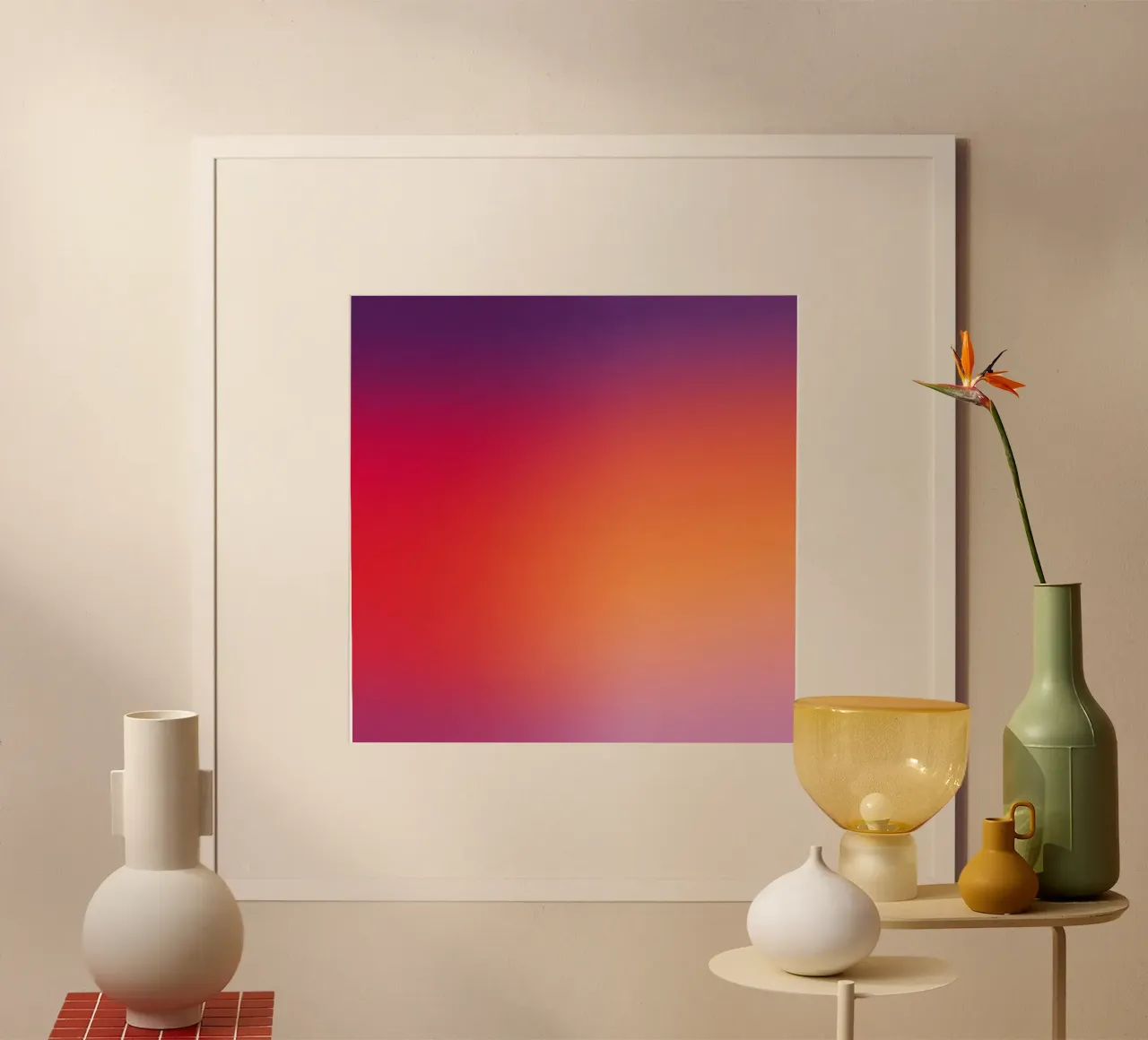 Verloop zonsondergang Minimal Abstract Moderne Compositie hahnemühle van Modern Muse