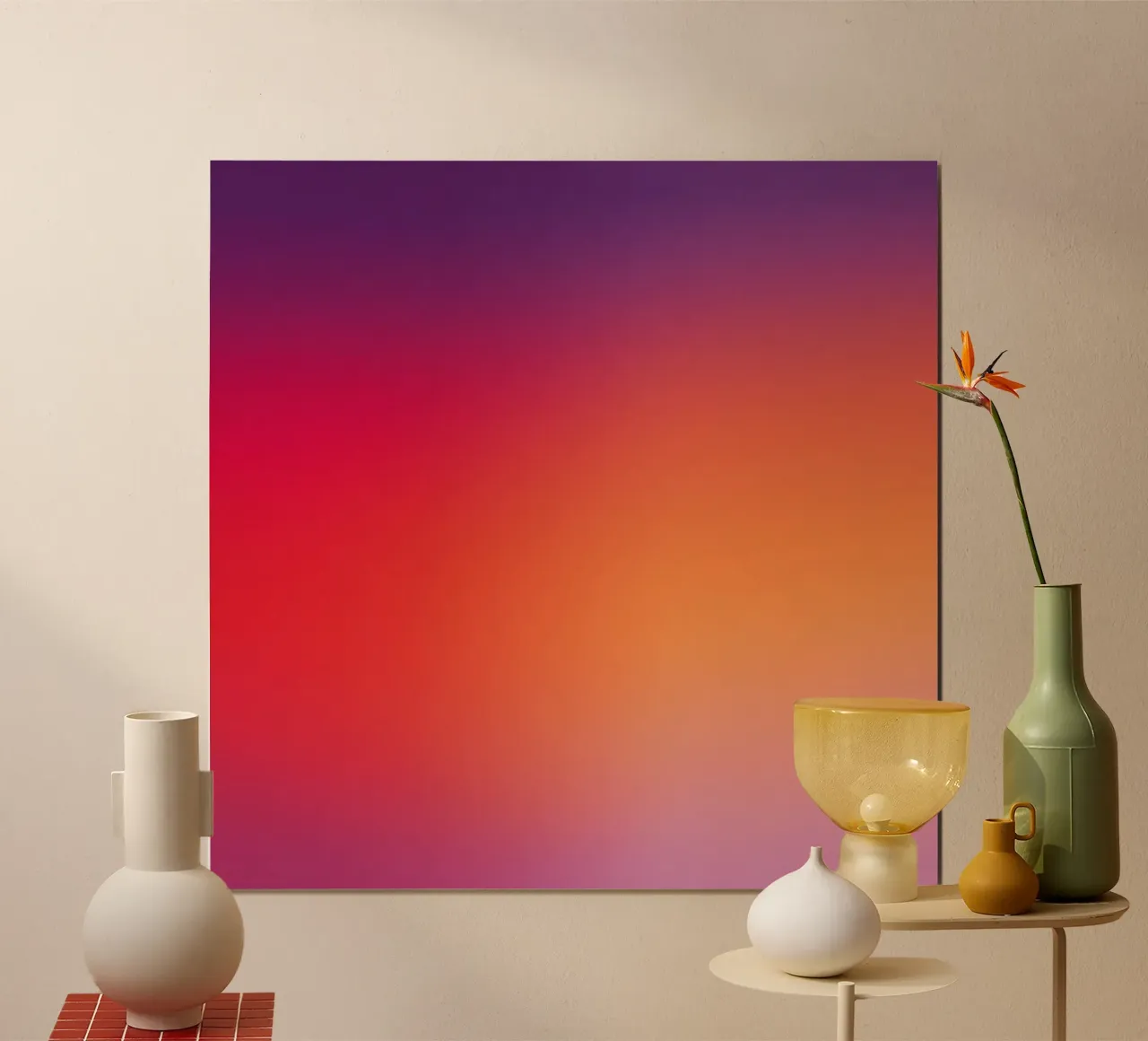 Verloop zonsondergang Minimal Abstract Moderne Compositie hahnemühle van Modern Muse