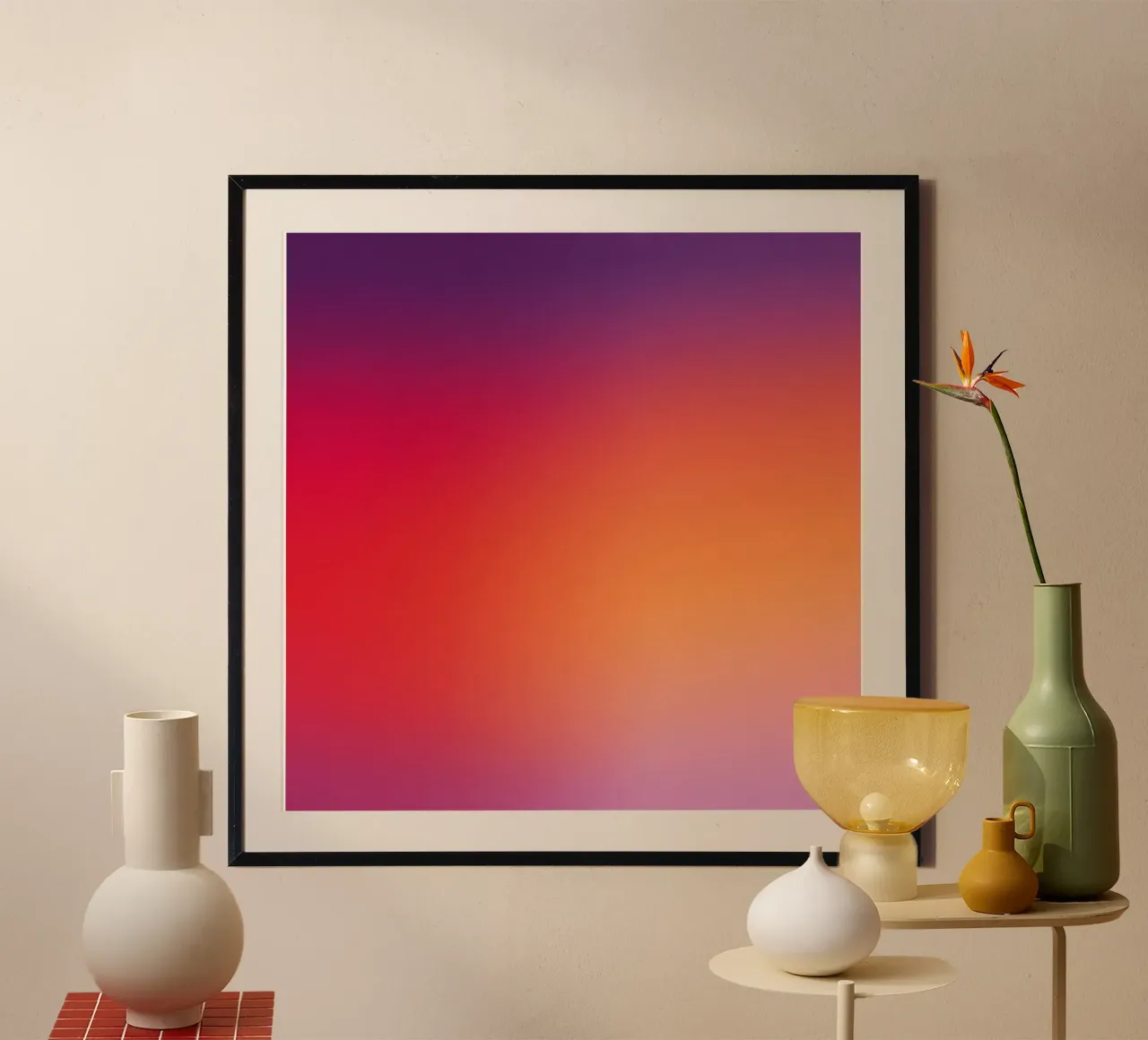 Verloop zonsondergang Minimal Abstract Moderne Compositie hahnemühle van Modern Muse