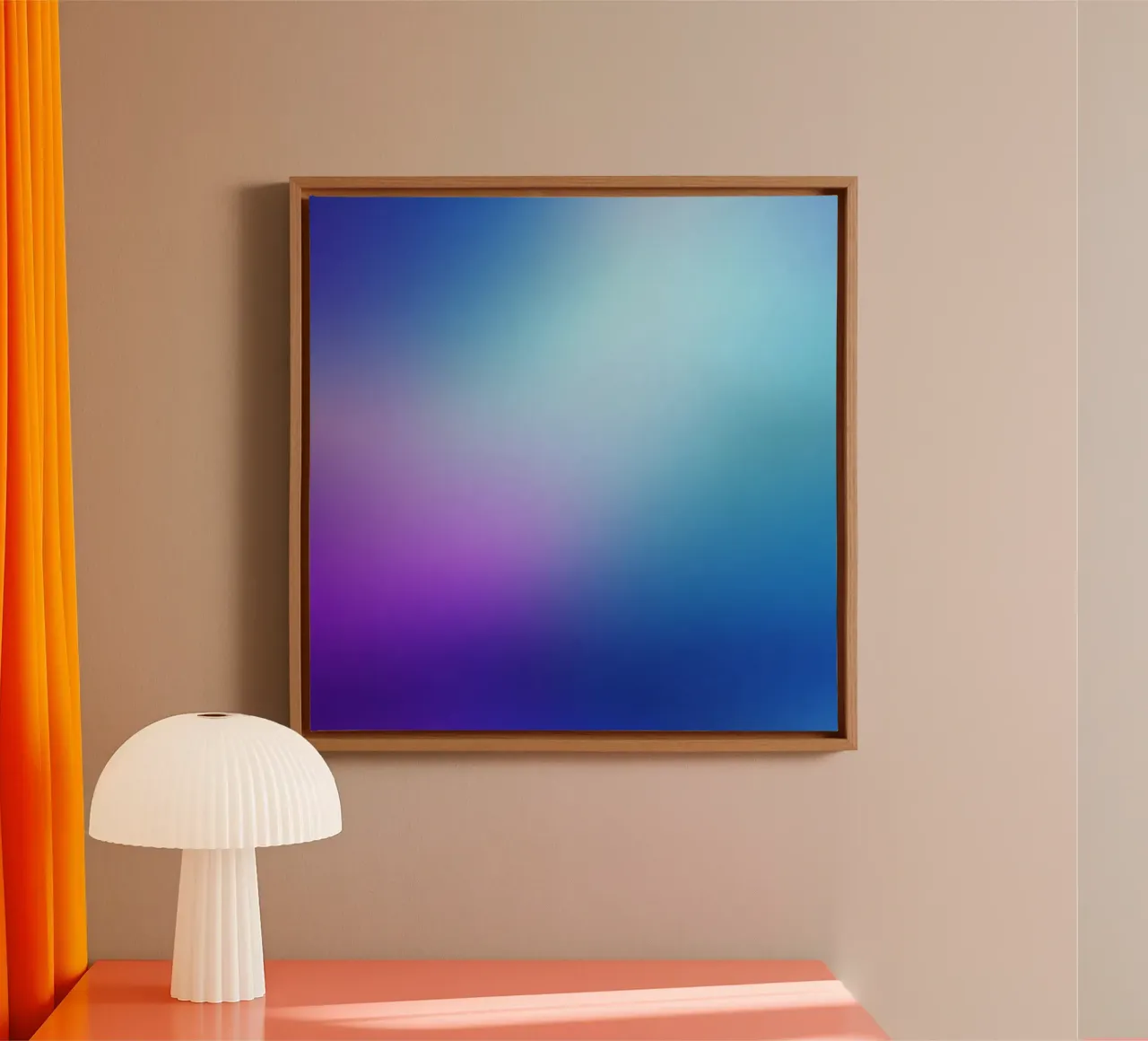 Blauw Violet Kleurverloop Dromerig Minimal Abstract Kleur canvas van Modern Muse