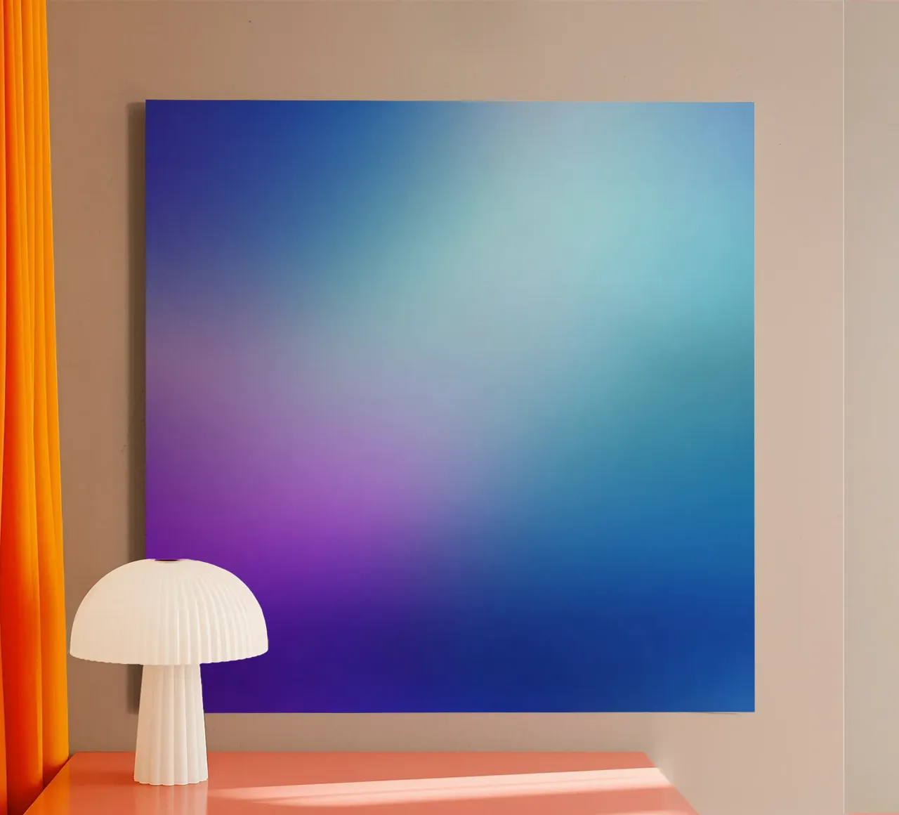Blauw Violet Kleurverloop Dromerig Minimal Abstract Kleur canvas van Modern Muse