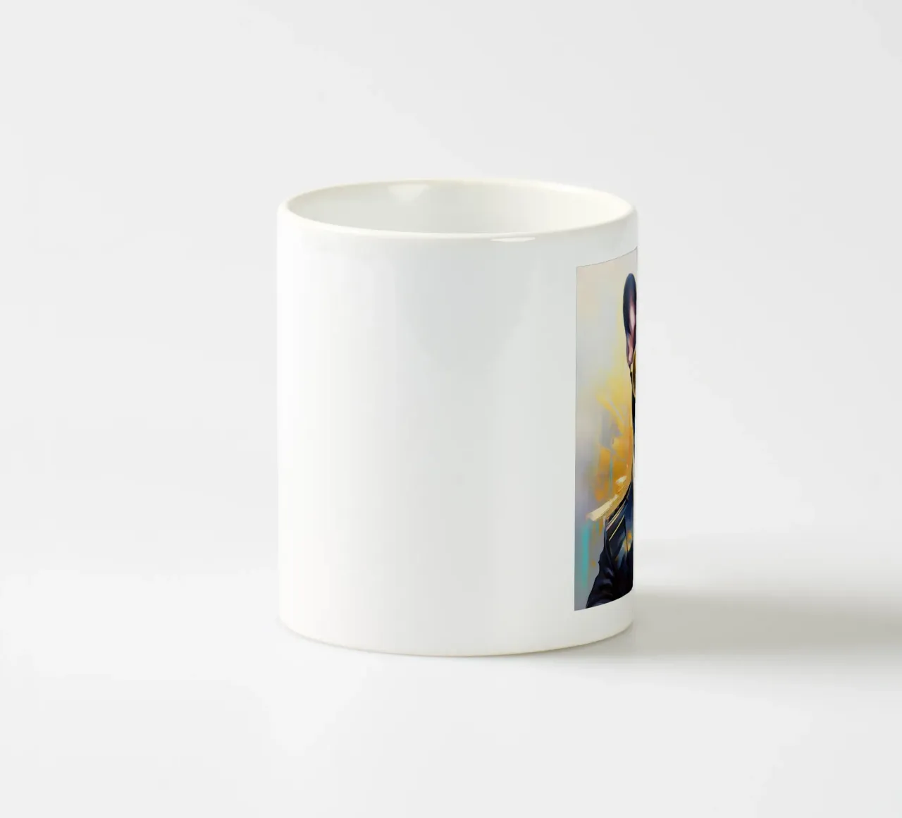 Ritratto fresco di bulldog francese con parti dorate tazza in ceramica da Take Your Art BV