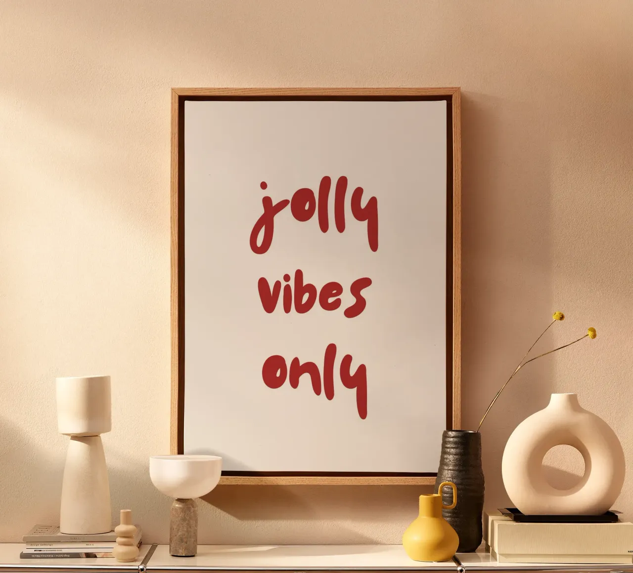 Jolly vibes only canvas by HolidaysCandyWalls