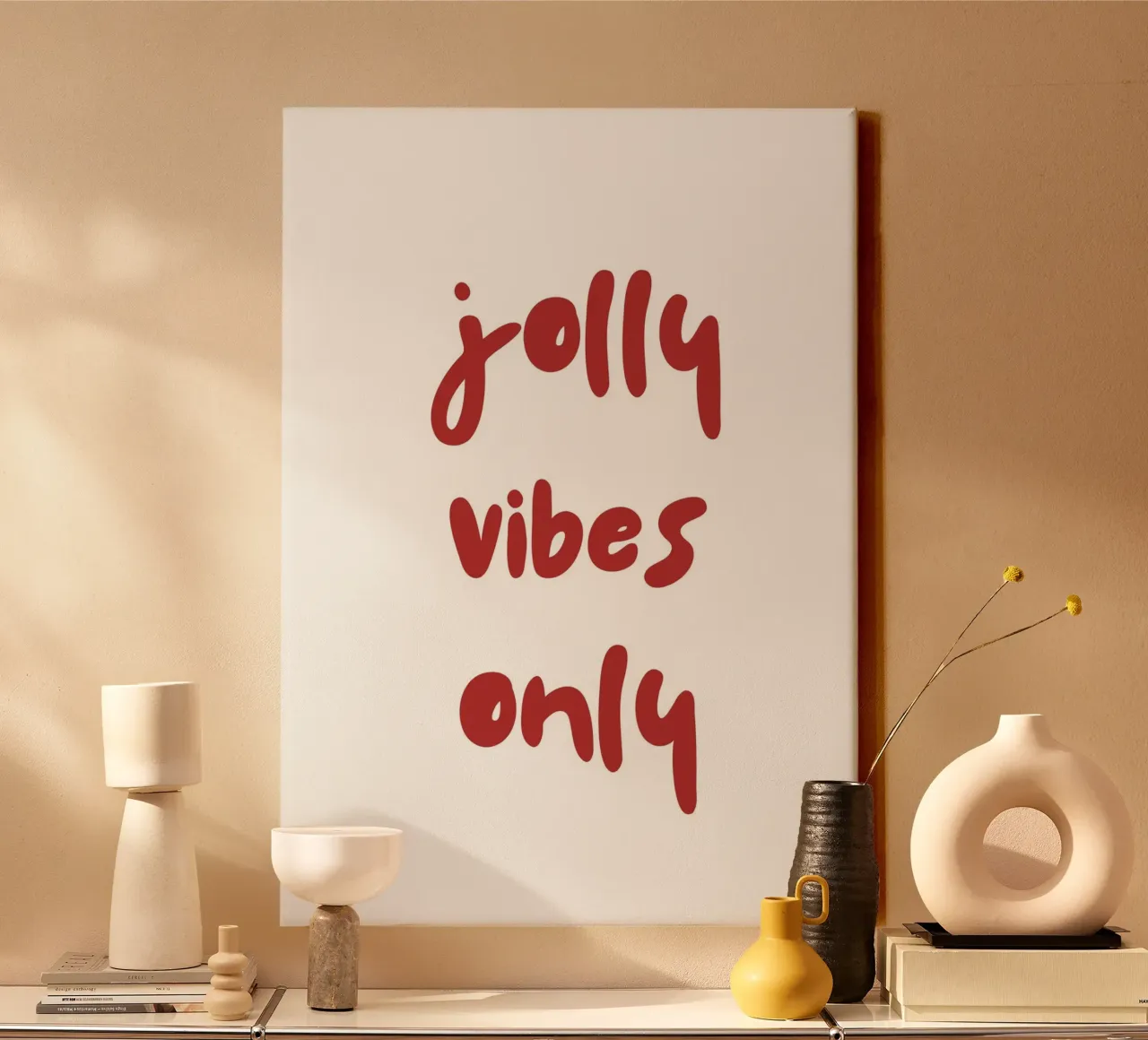 Jolly vibes only canvas by HolidaysCandyWalls