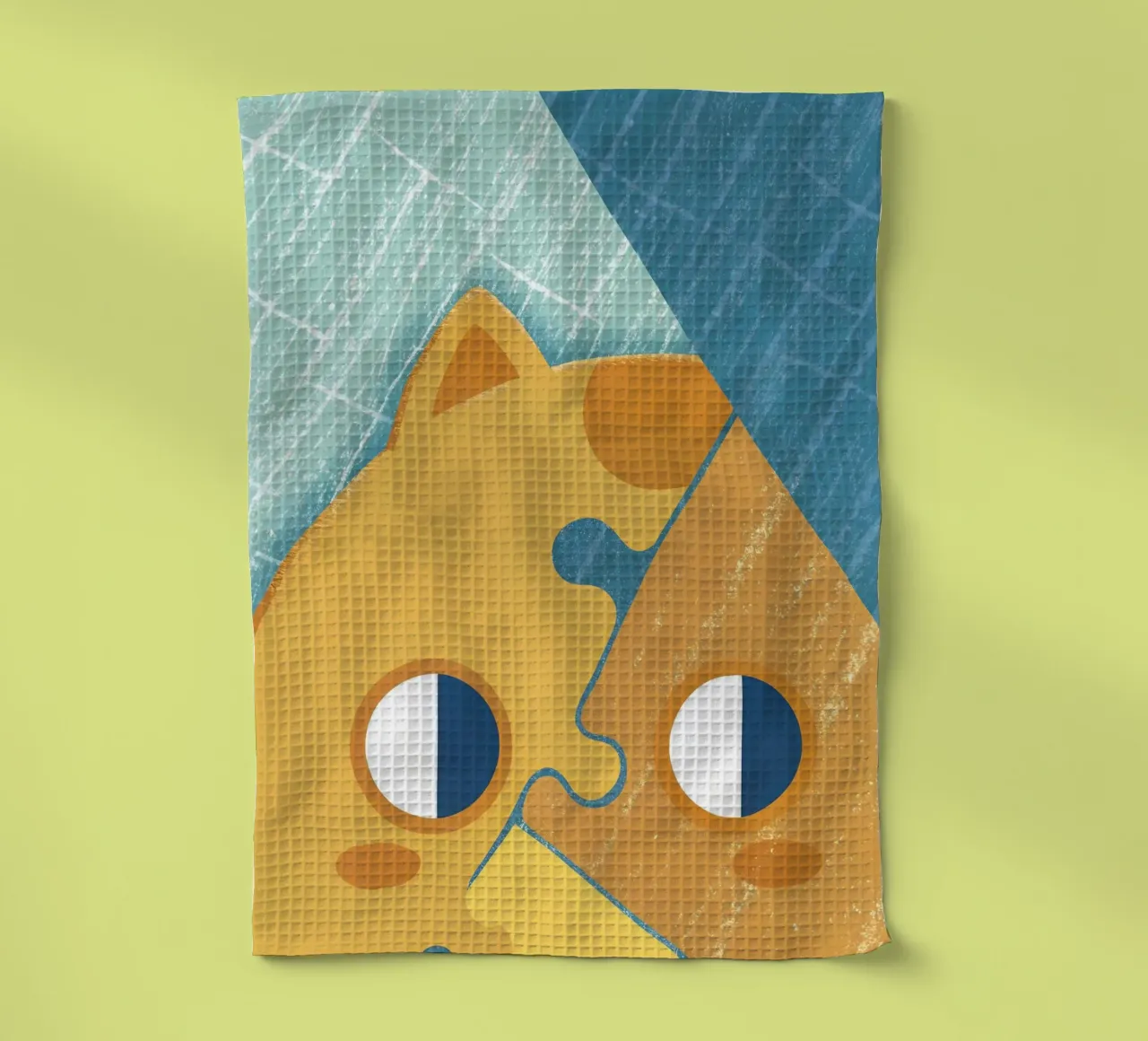 Chat mignon en forme de puzzle torchon de LOYAL SHOP