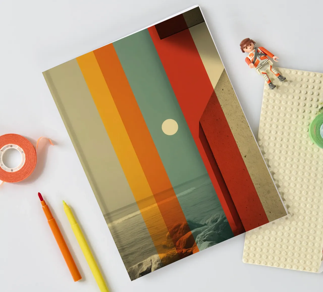 Abstract lake view | Retro architecture photo notebook by Autofocus