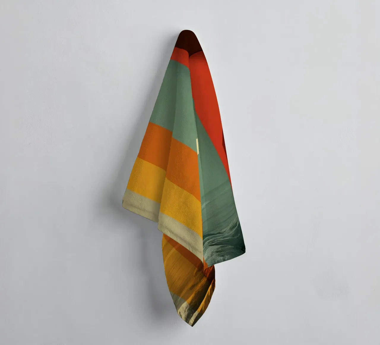 Abstract lake view | Retro architecture photo towel by Autofocus