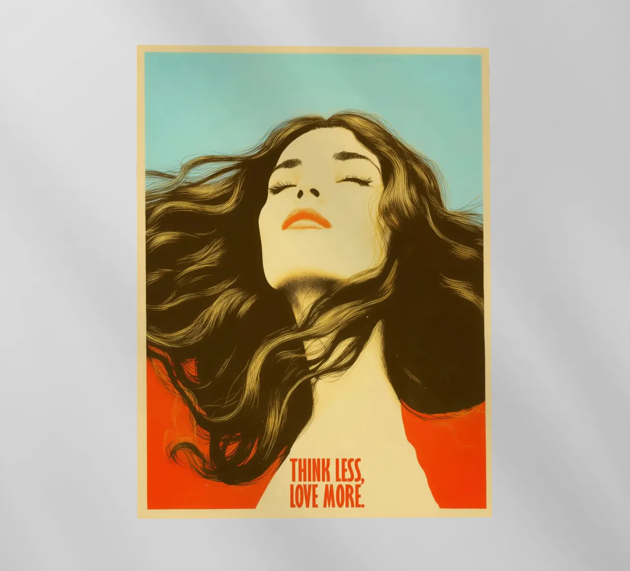 Think Less - Love More | Retro Statement pellicola backlit da Autofocus