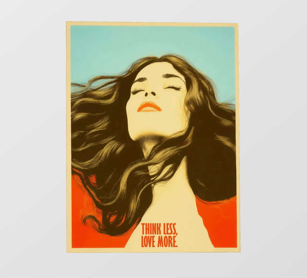 Think Less - Love More | Retro Statement pellicola backlit da Autofocus