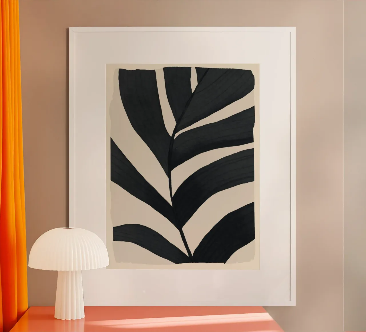 Minimale abstracte bladvorm hahnemühle van M.A.Z.U.N.