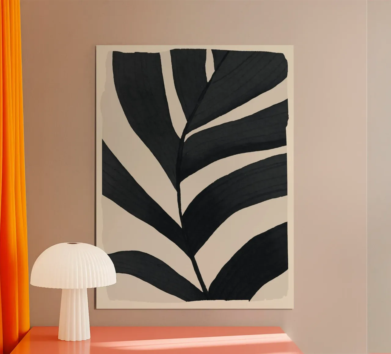 Minimale abstracte bladvorm hahnemühle van M.A.Z.U.N.