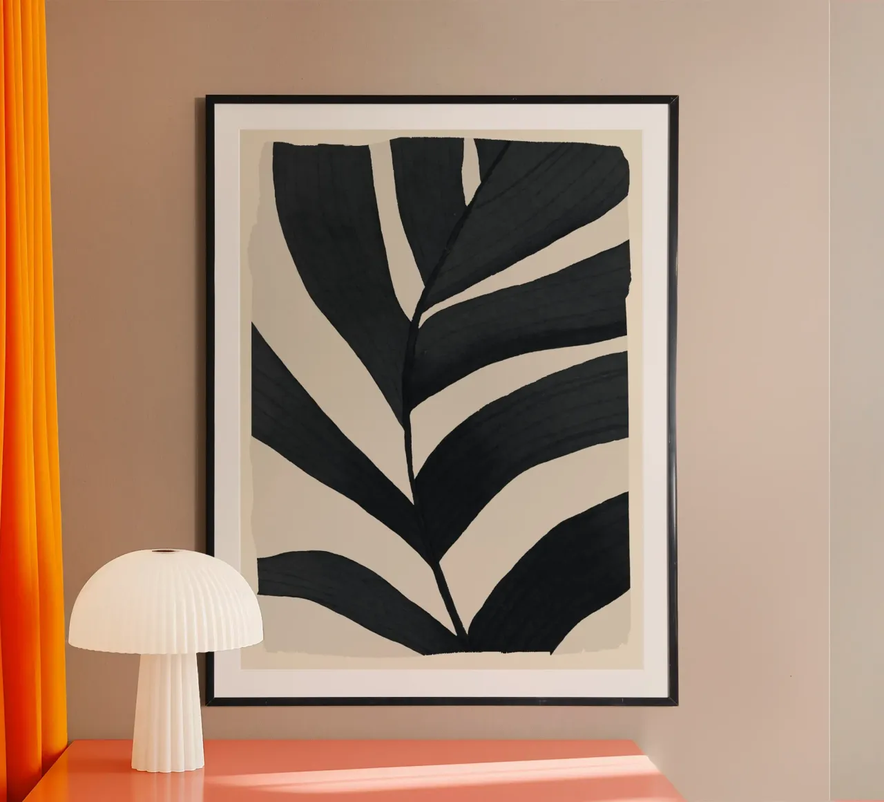 Minimale abstracte bladvorm hahnemühle van M.A.Z.U.N.
