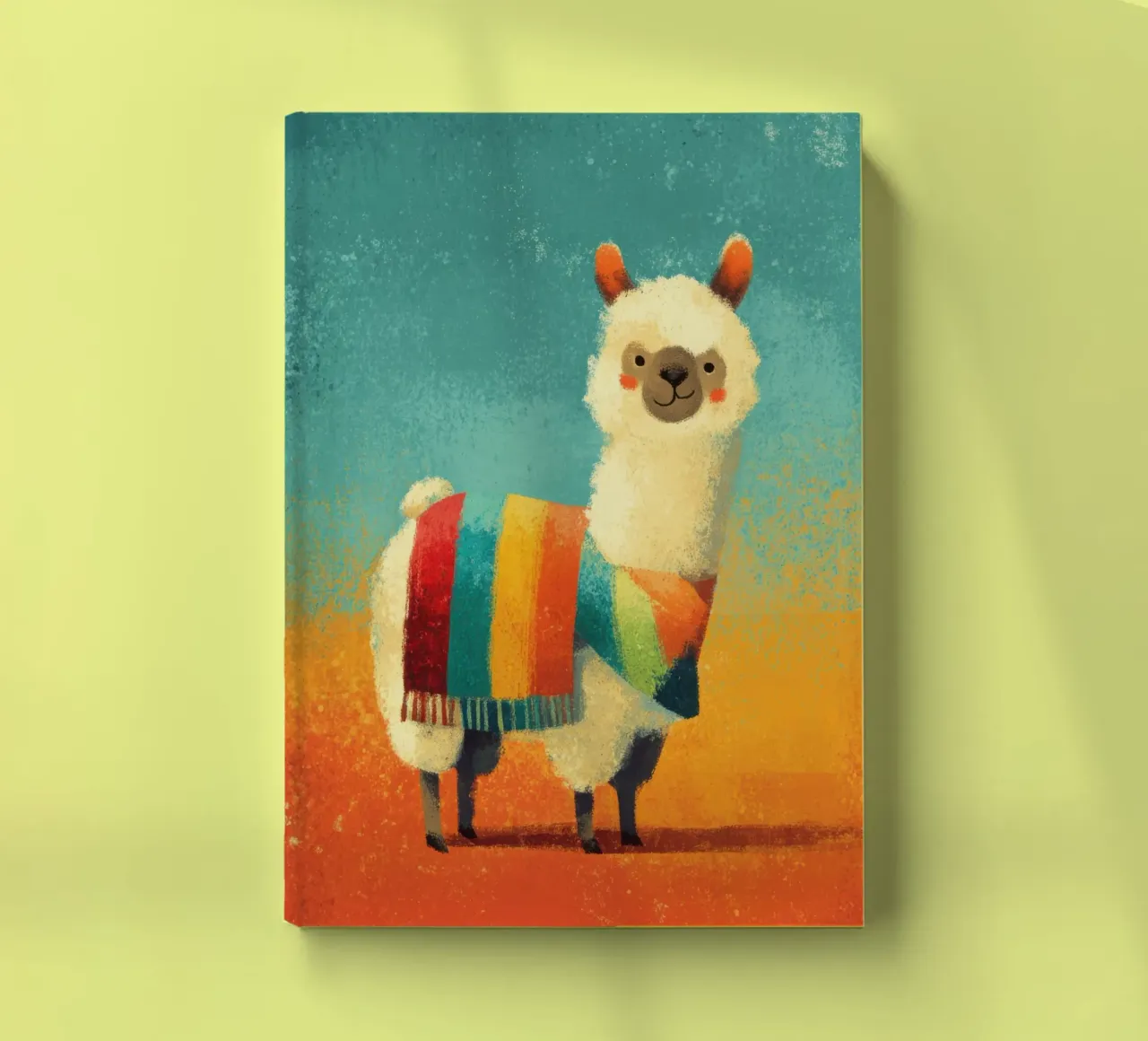 Allegro lama con sciarpa a righe colorate diario da Atelier Ballon