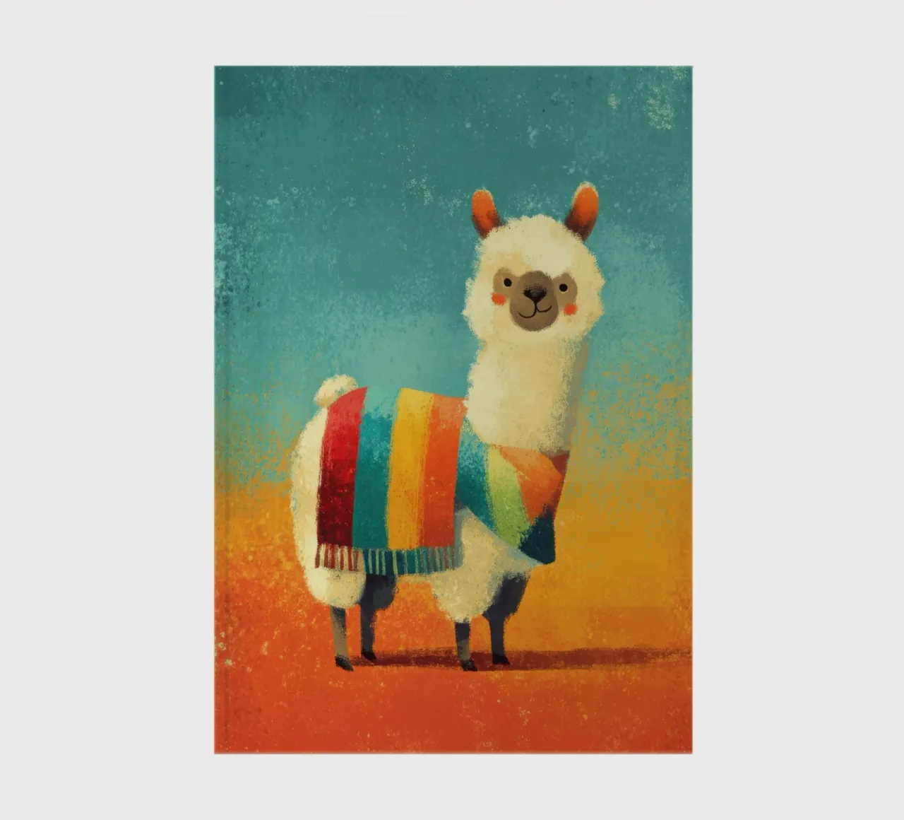 Allegro lama con sciarpa a righe colorate diario da Atelier Ballon