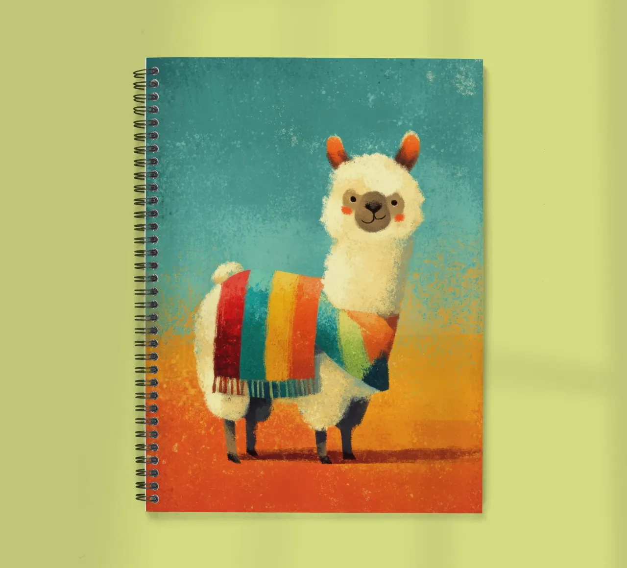 Allegro lama con sciarpa a righe colorate diario ad anelli da Atelier Ballon