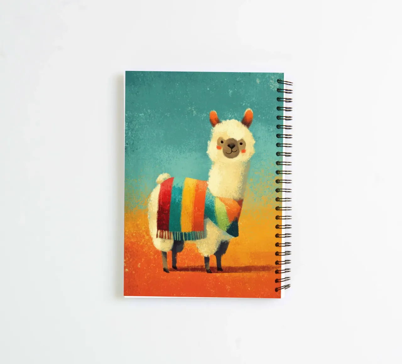 Allegro lama con sciarpa a righe colorate diario ad anelli da Atelier Ballon