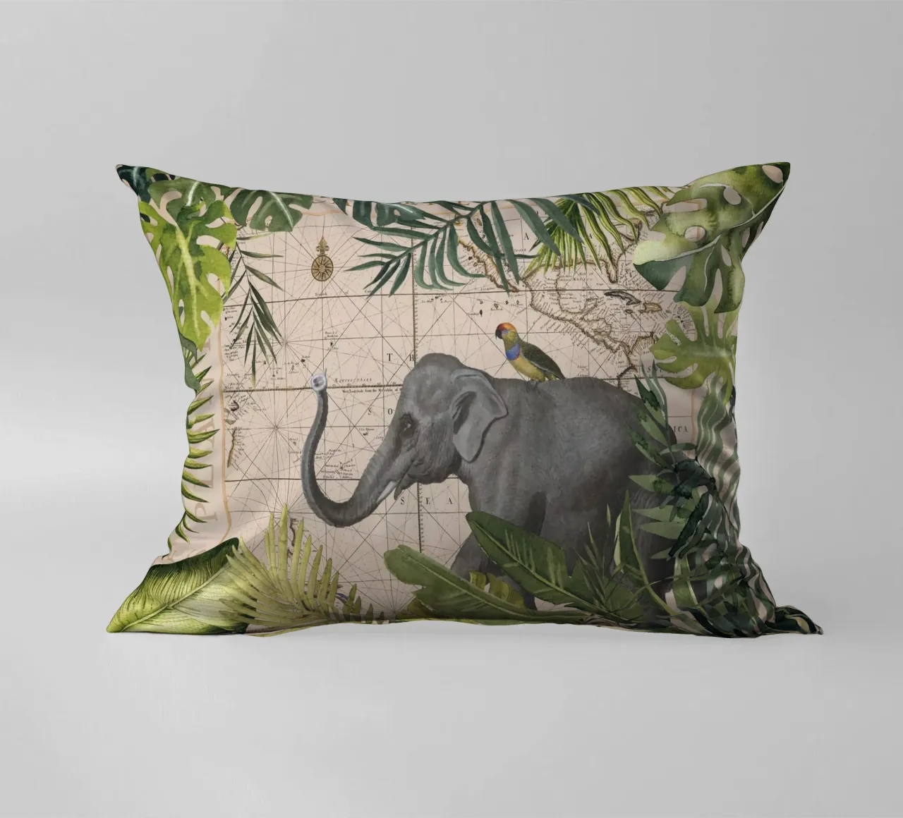 Avventura tropicale con gli elefanti cuscino da Andrea Haase Vintage World