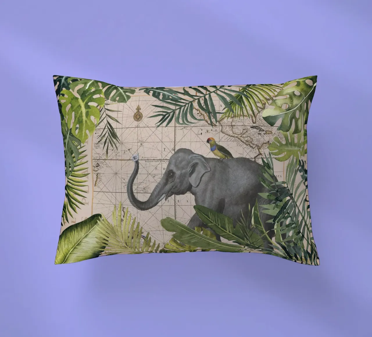 Avventura tropicale con gli elefanti cuscino da Andrea Haase Vintage World