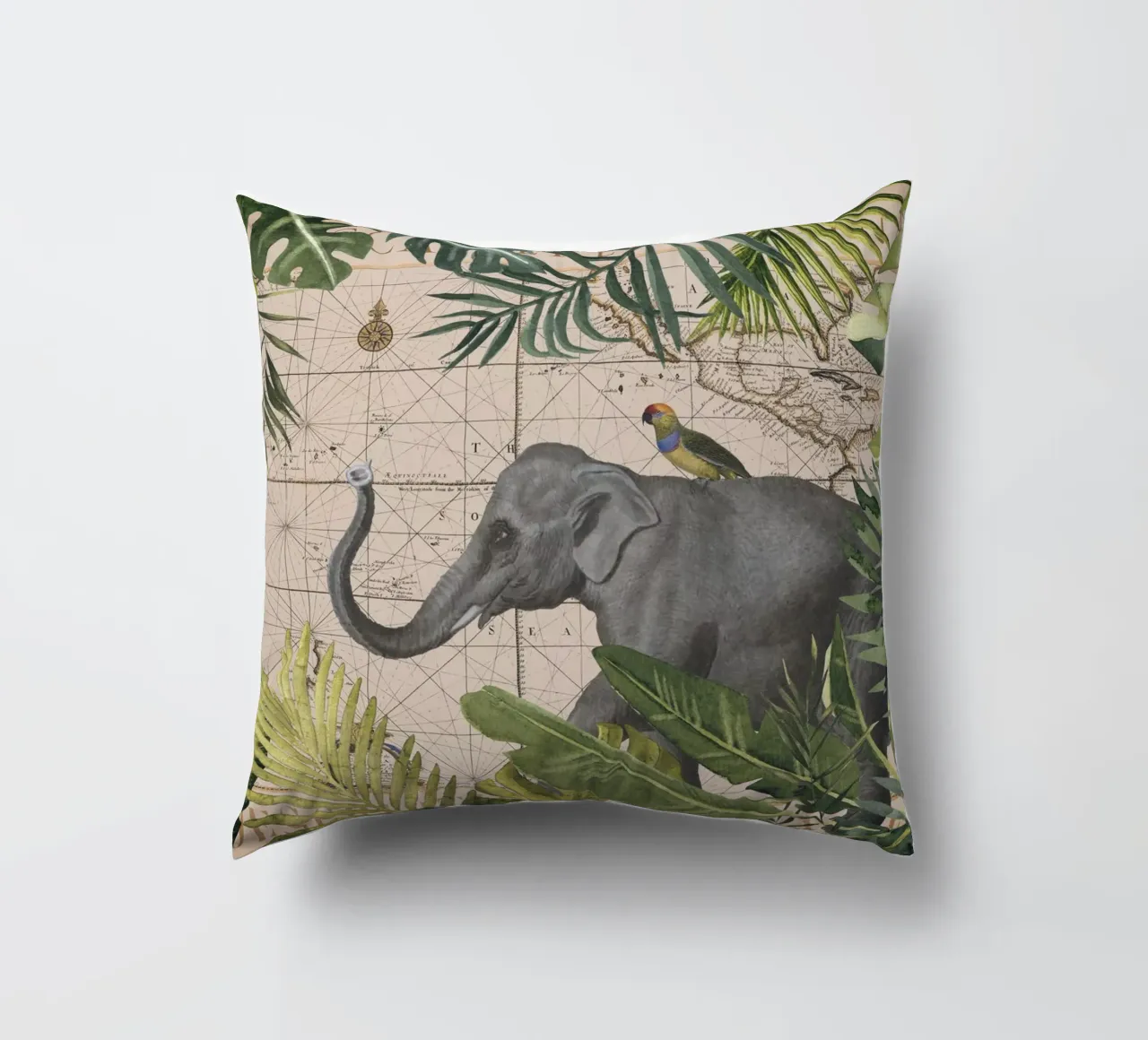 Avventura tropicale con gli elefanti cuscino da Andrea Haase Vintage World