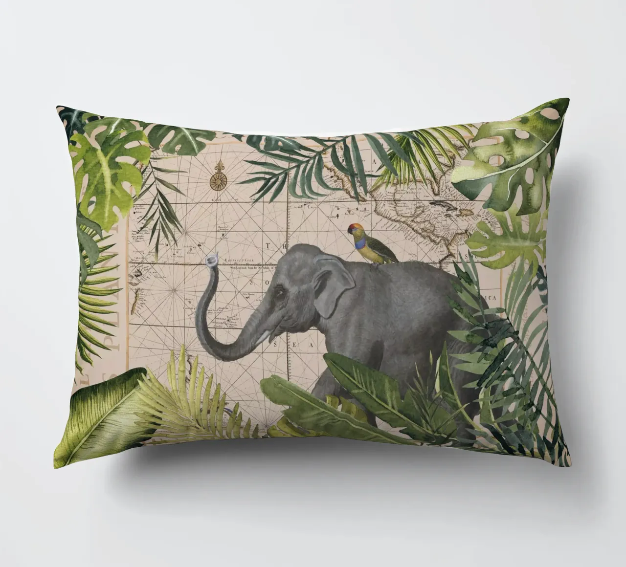 Avventura tropicale con gli elefanti cuscino da Andrea Haase Vintage World