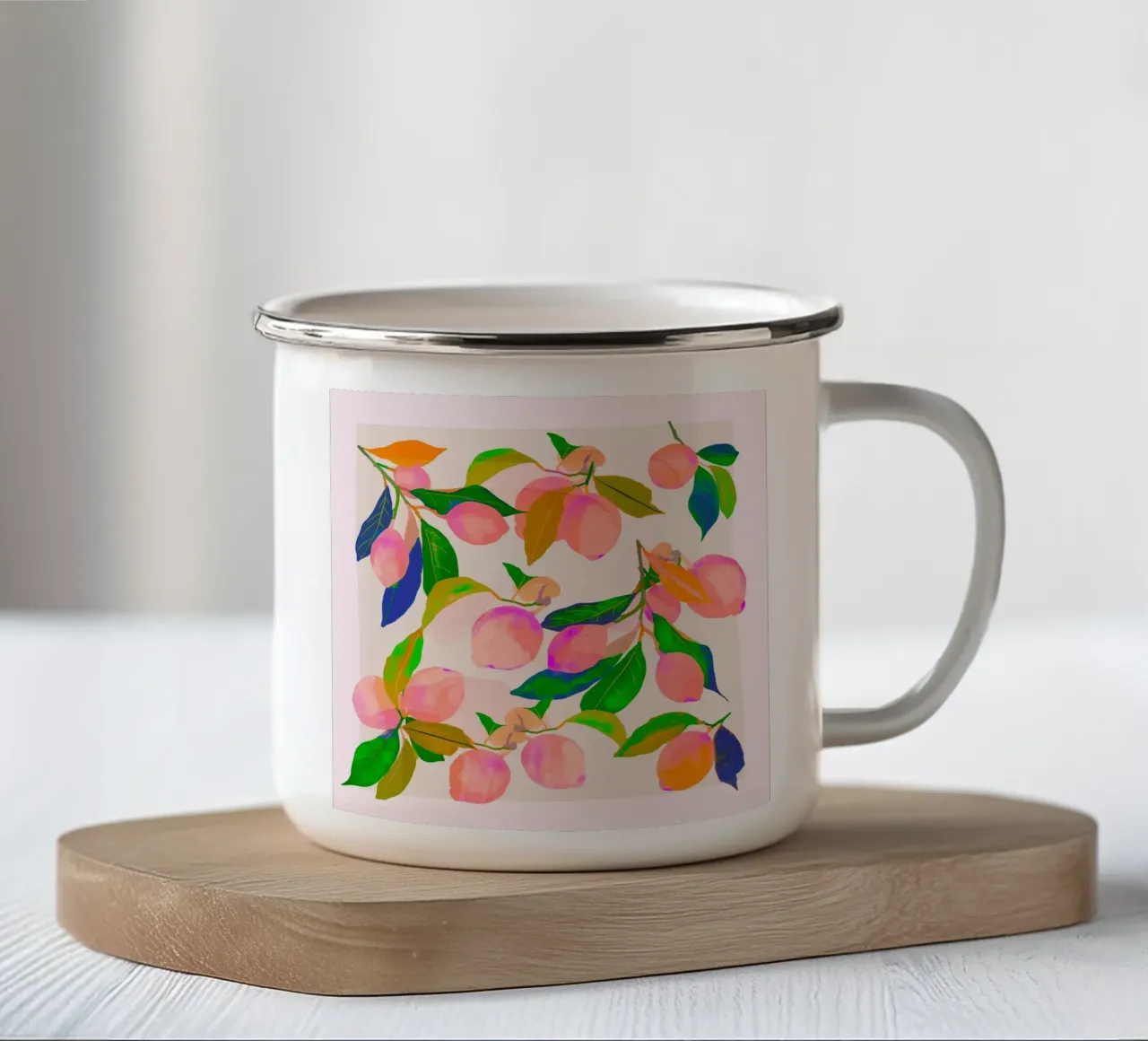 Limoni astratti tazza in smalto da M.A.Z.U.N.