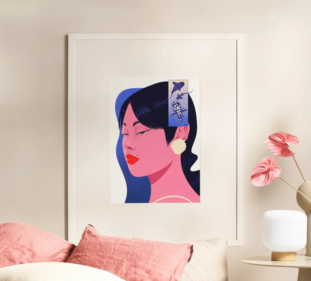 Summer nostalgia poster con telaio in alluminio da Kika illu