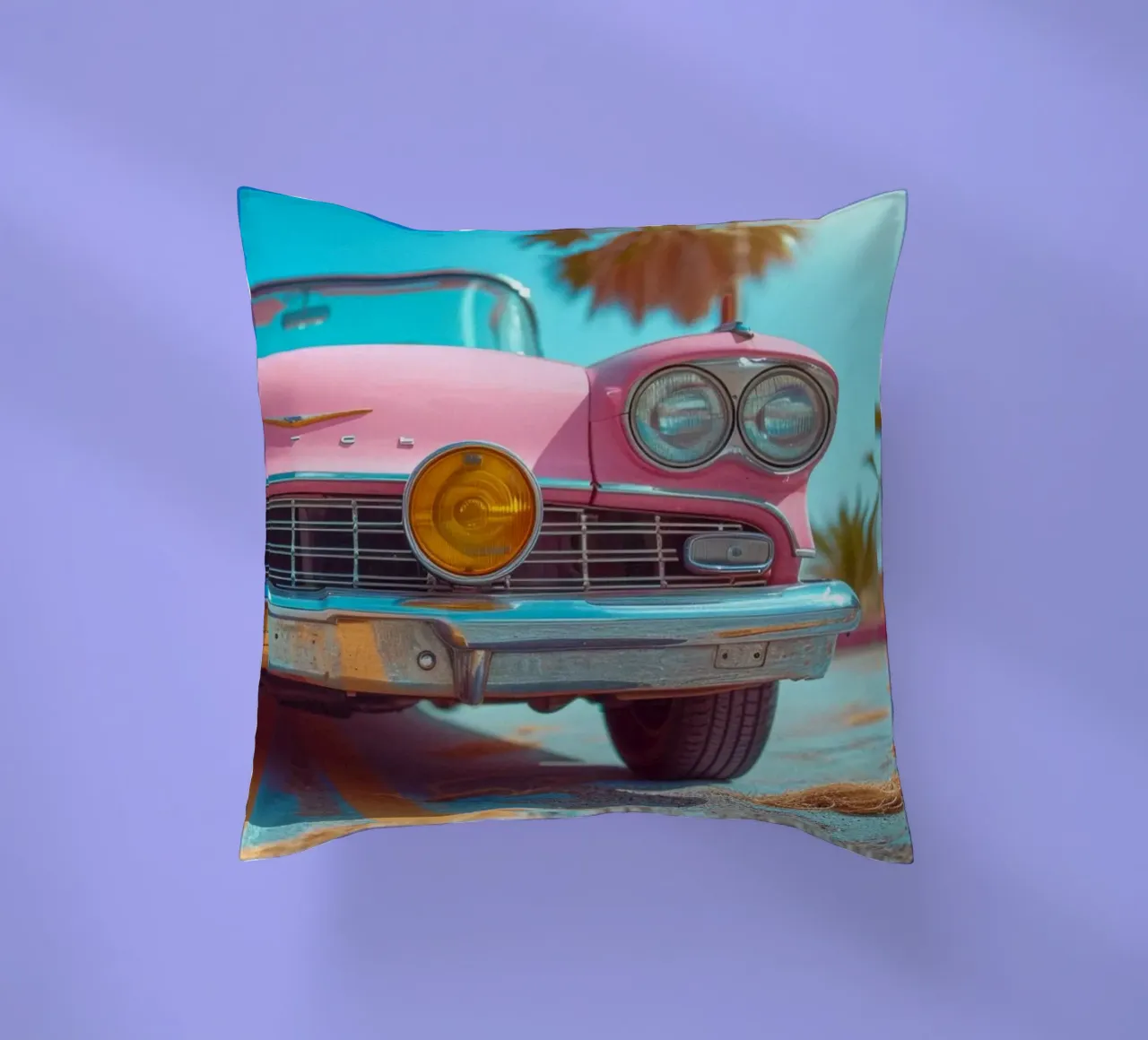 Pink & Palm cuscino da Pink California | Affiches & Posters