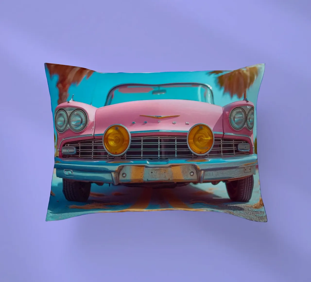 Pink & Palm cuscino da Pink California | Affiches & Posters