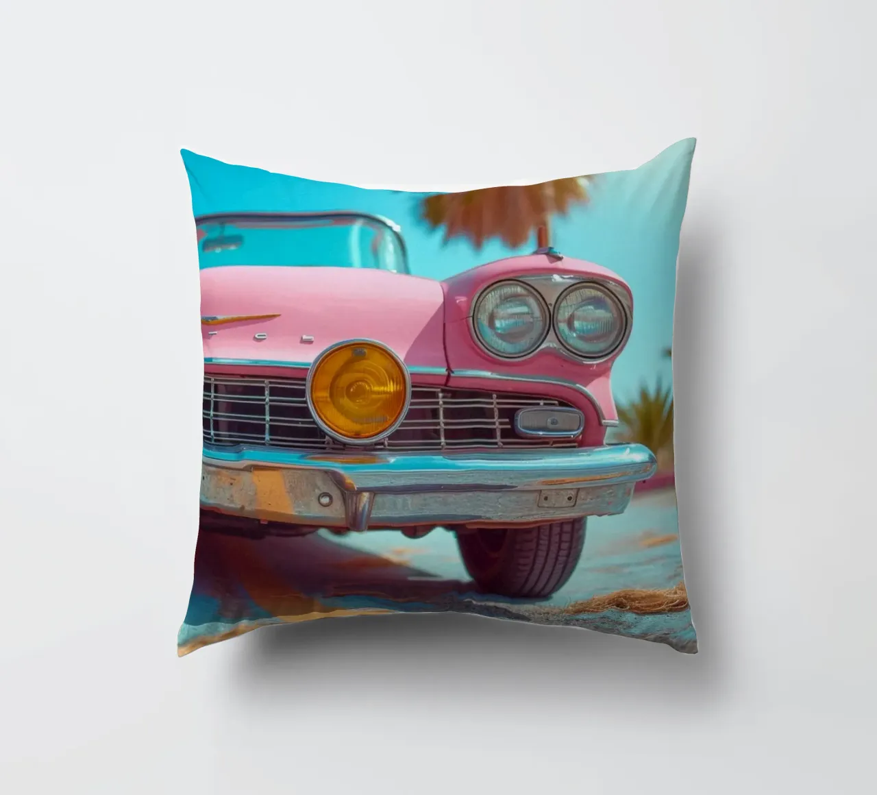 Pink & Palm cuscino da Pink California | Affiches & Posters