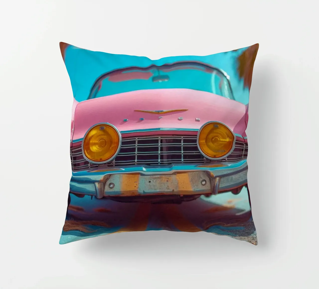 Pink & Palm cuscino da Pink California | Affiches & Posters