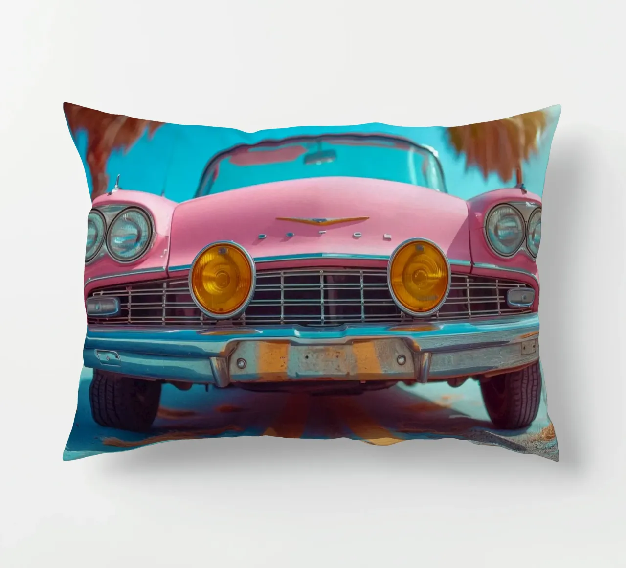 Pink & Palm cuscino da Pink California | Affiches & Posters