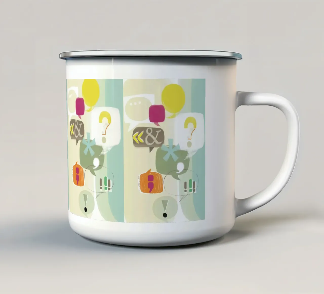 Blah! tazza in smalto da Catherine Aguilar