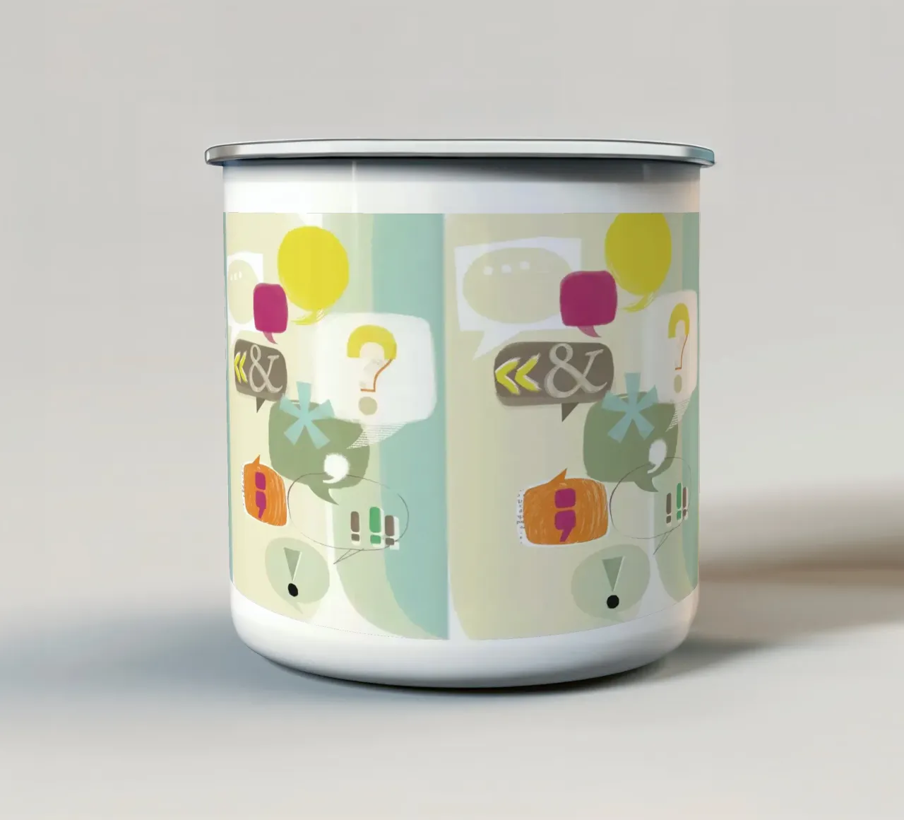 Blah! tazza in smalto da Catherine Aguilar