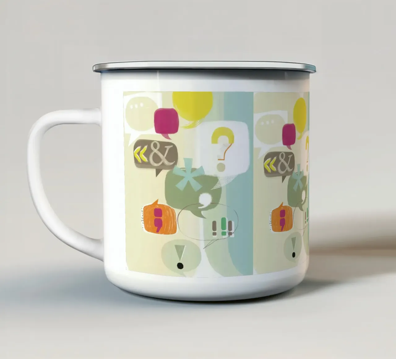 Blah! tazza in smalto da Catherine Aguilar