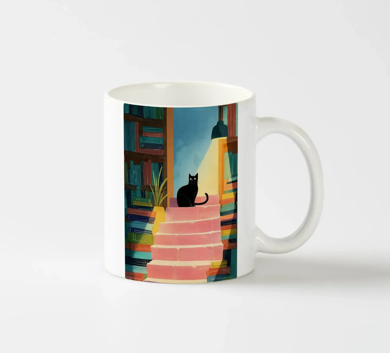 Midnight Library Cat tazza in ceramica da Kiara