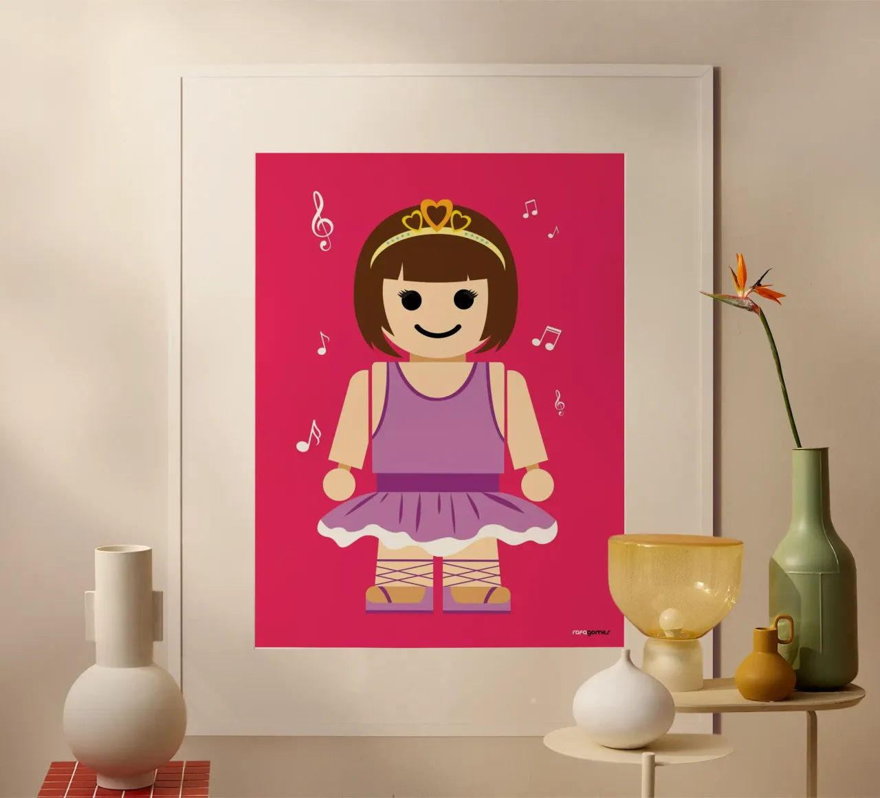 Ballerina giocattolo poster con telaio in legno da Rafa Gomes