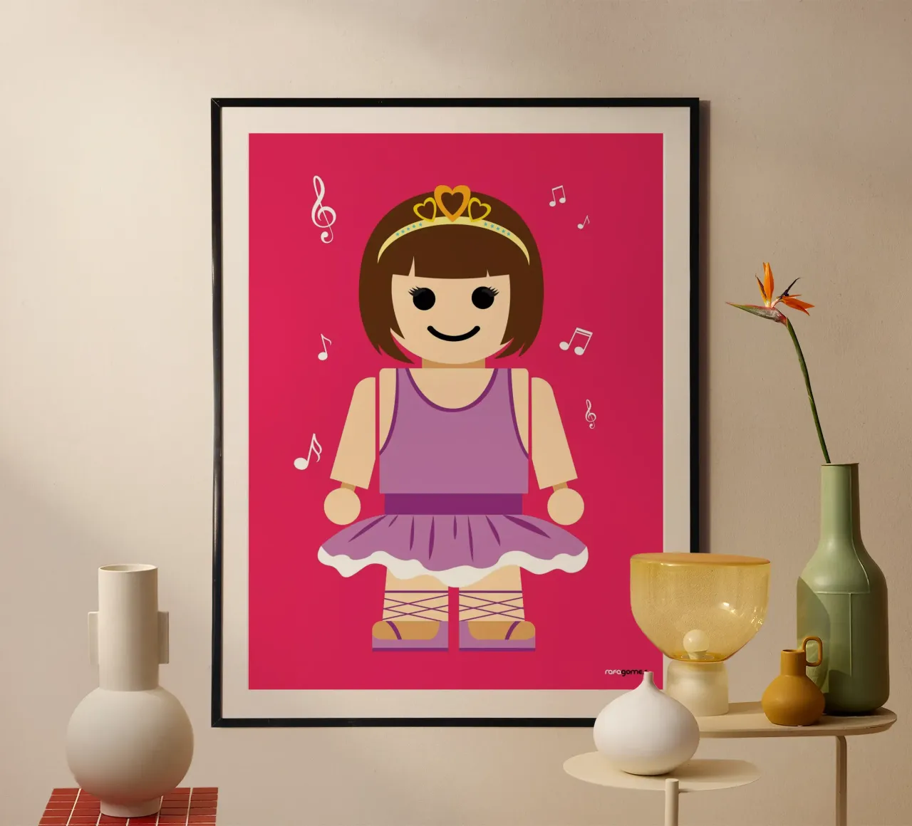 Ballerina giocattolo poster con telaio in legno da Rafa Gomes