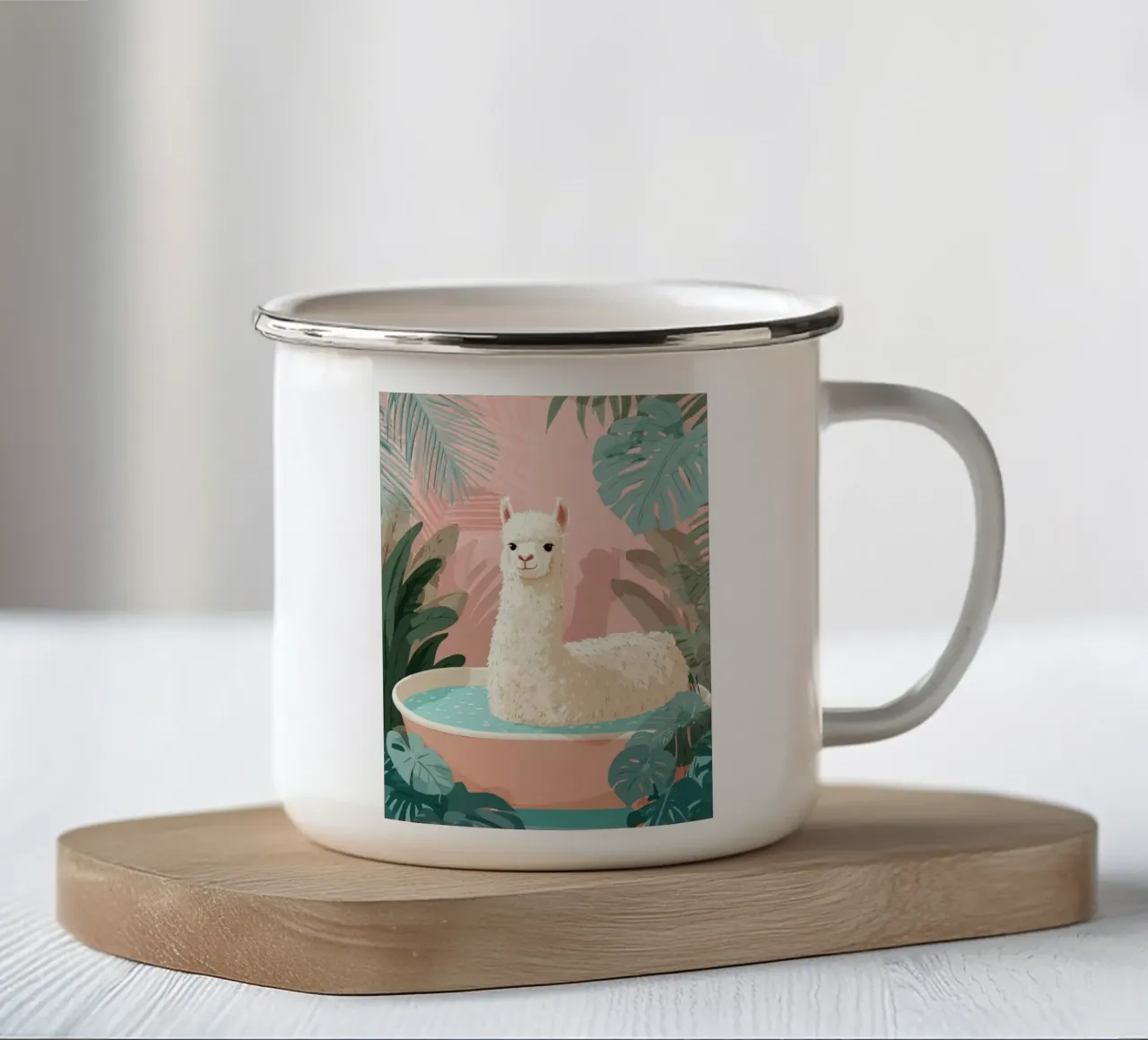 Alpaca Spa Day tazza in smalto da Kiara