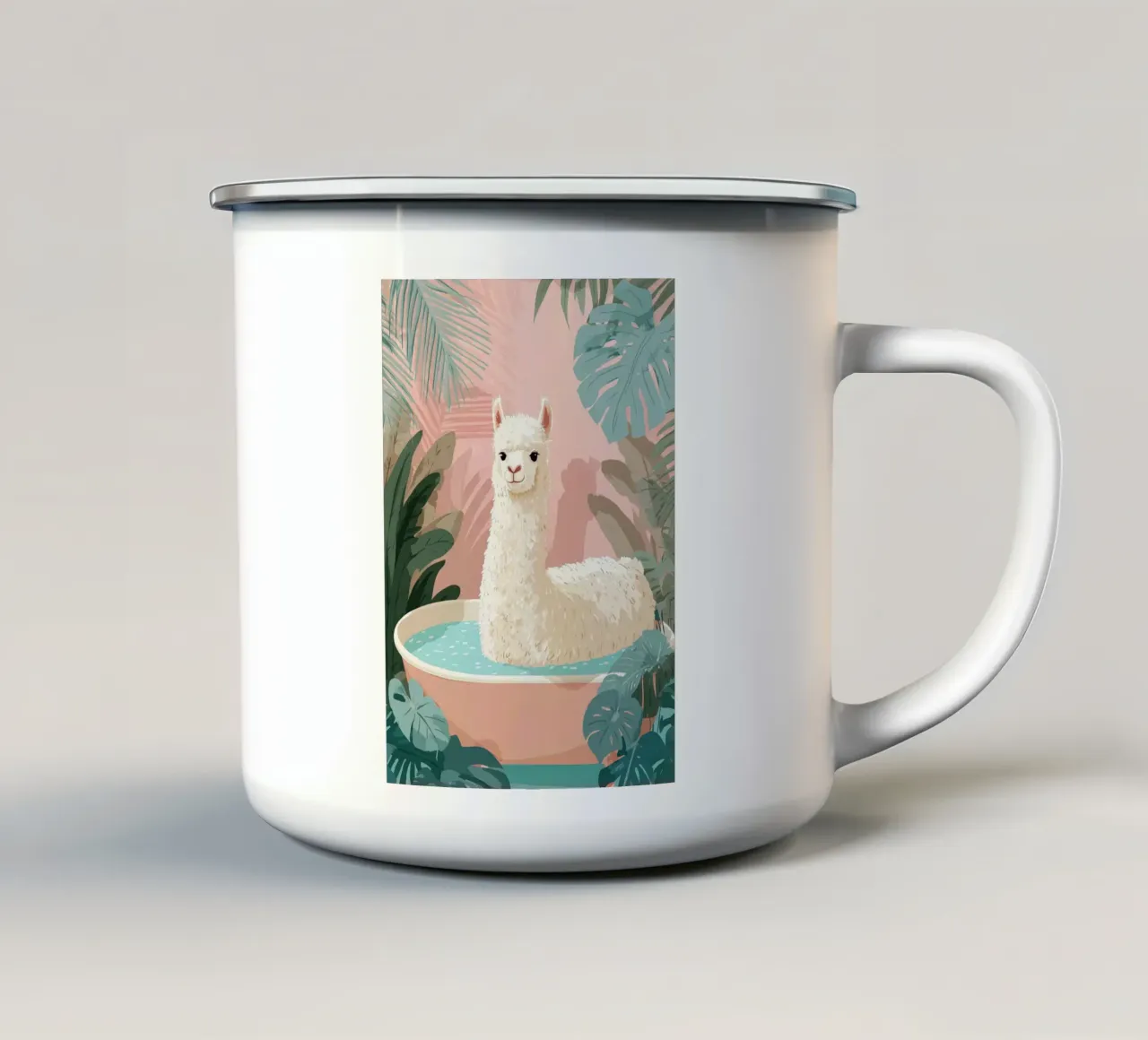 Alpaca Spa Day tazza in smalto da Kiara