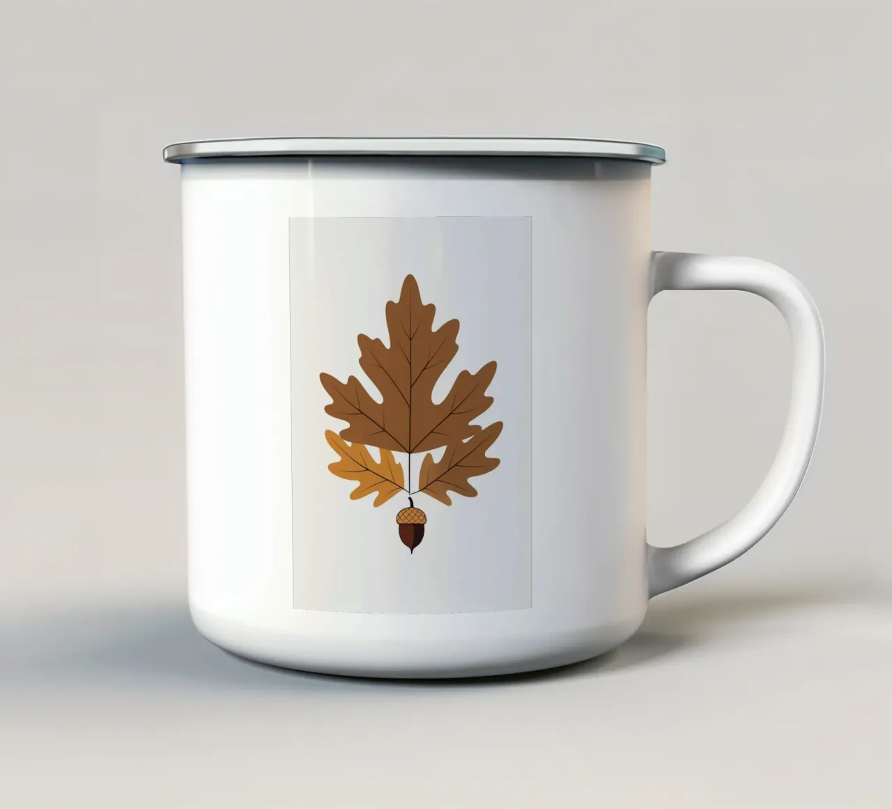Foglia di quercia con ghianda tazza in smalto da Botanical Gallery