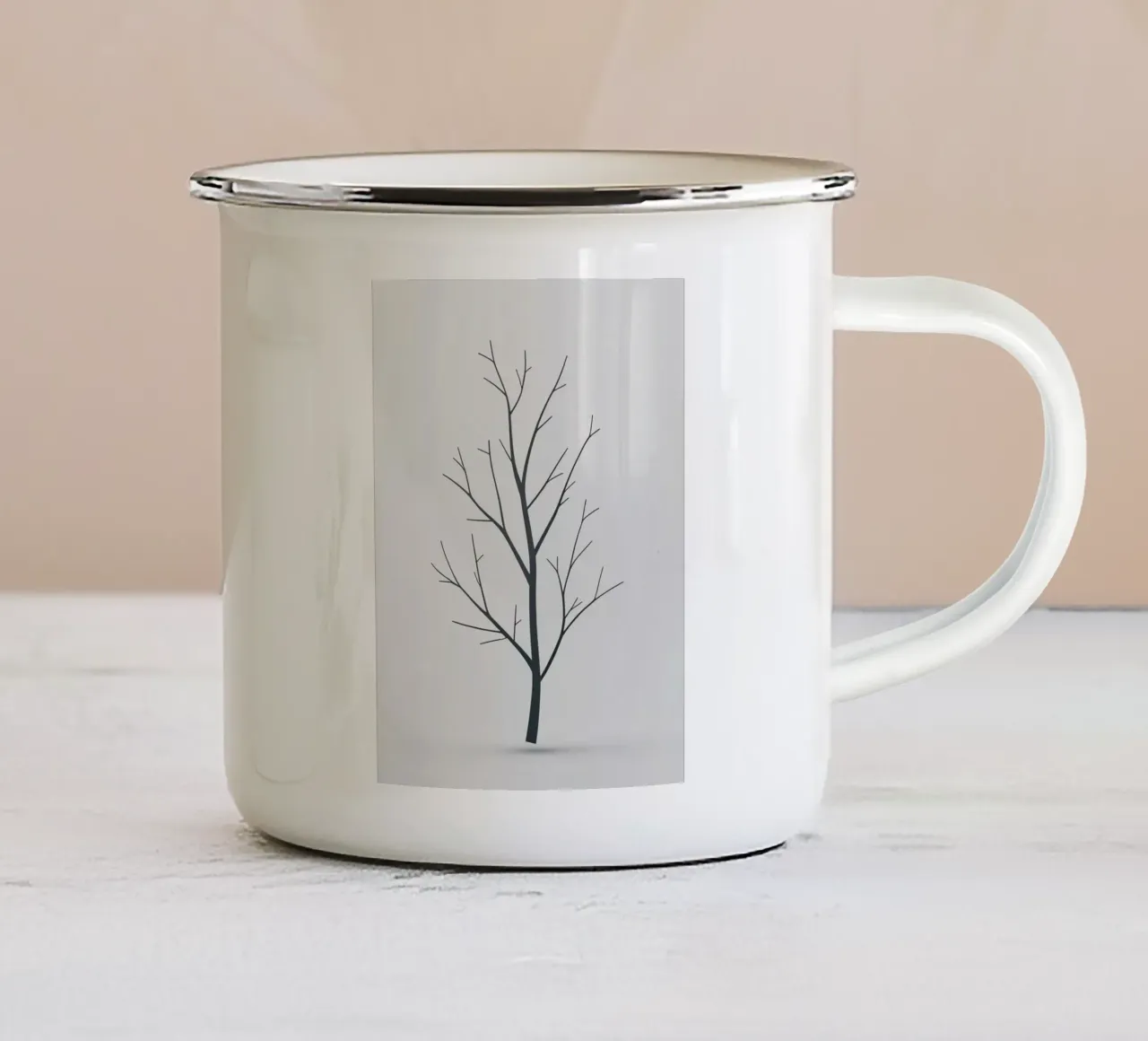 Semplice ramo nudo invernale tazza in smalto da Botanical Gallery