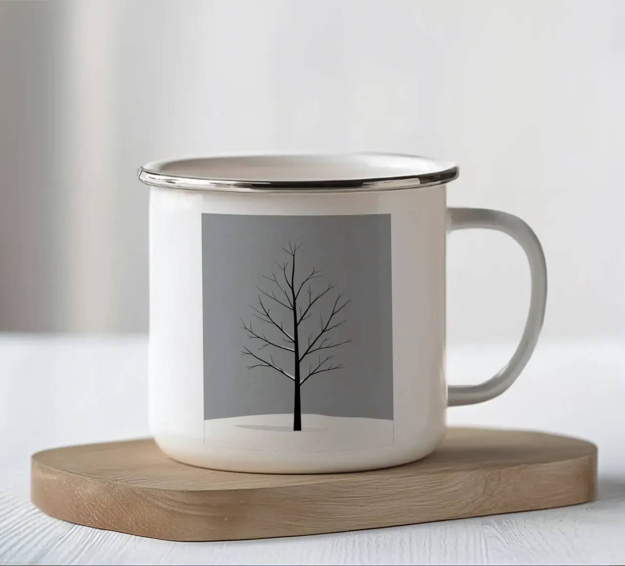 Semplice ramo nudo invernale tazza in smalto da Botanical Gallery