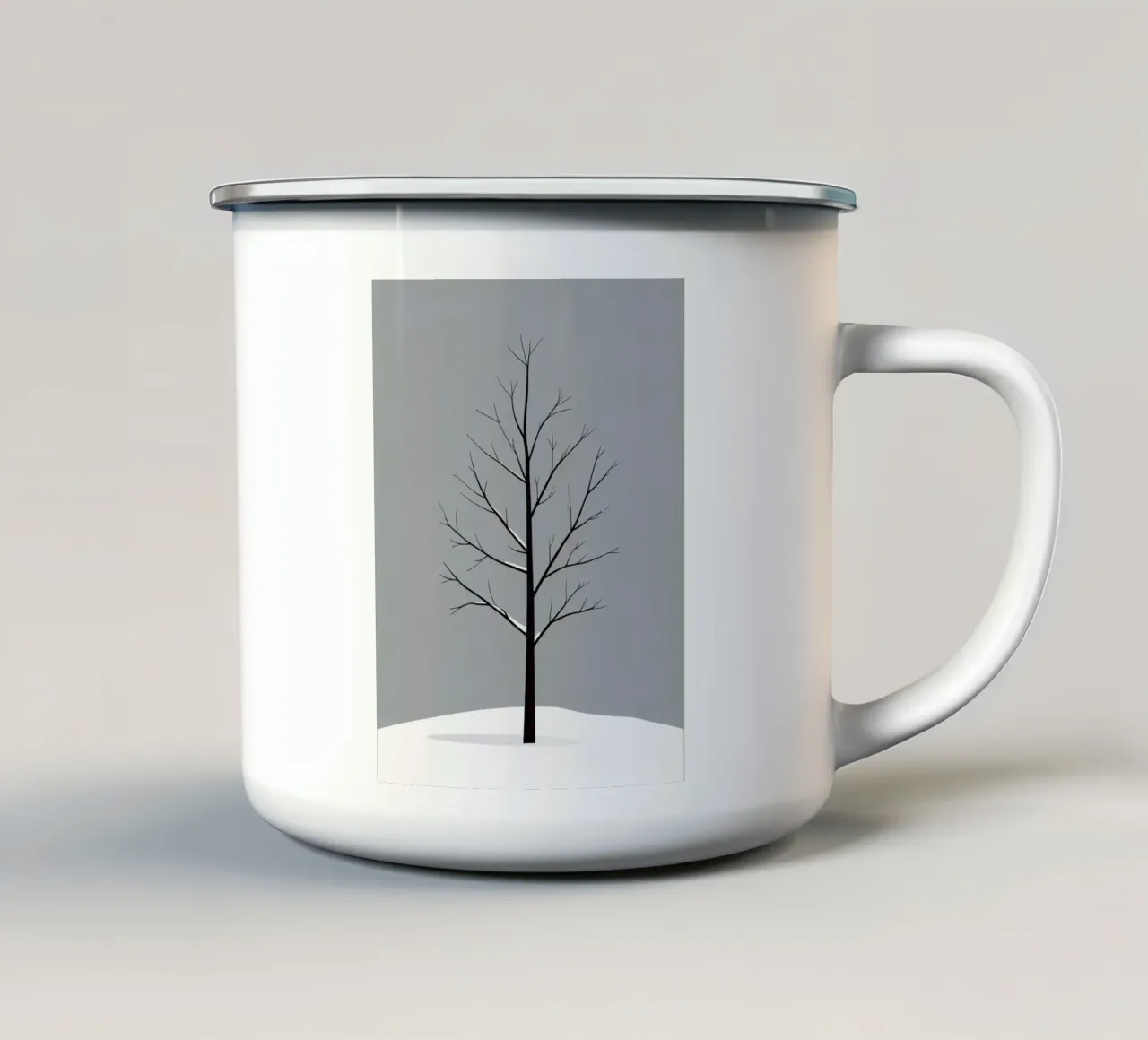 Semplice ramo nudo invernale tazza in smalto da Botanical Gallery