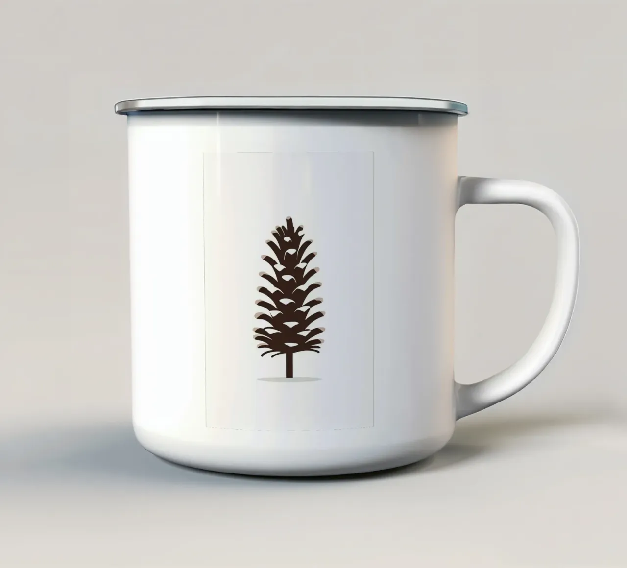 Sagoma di una pigna singola tazza in smalto da Botanical Gallery